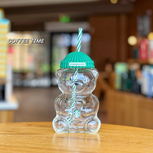 Bearista Glass Straw Cup 🐻✨