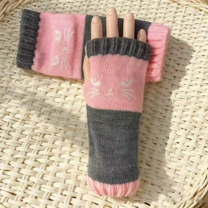 🎁Last Day Promotion 49% OFF🐱Knitted Fingerless Gloves🧶
