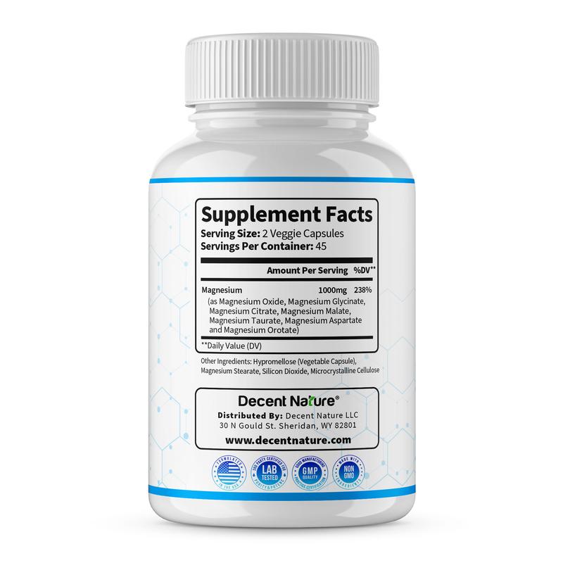 Magnesium Complex 1000mg Made with 7 Elemental Magnesium 90 Capsules
