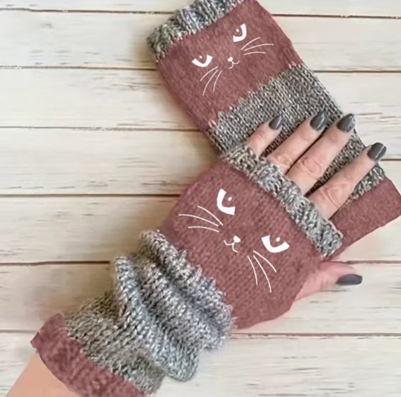 🎁Last Day Promotion 49% OFF🐱Knitted Fingerless Gloves🧶