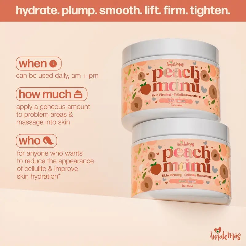 Peach Mami Firming Body Cream – Caffeine + Hyaluronic Acid for Smooth