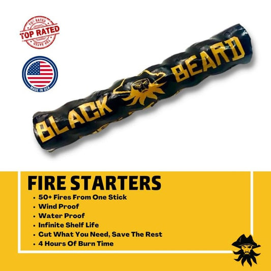 🔥The Black Beard Fire Starter—100% Weatherproof Fire Starter for Campfires | Infinite Shelf Life for Emergency Survival Kits🔥