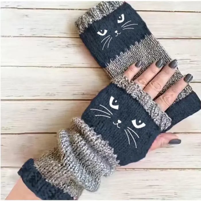 🎁Last Day Promotion 49% OFF🐱Knitted Fingerless Gloves🧶